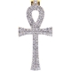 10K Yellow Gold 1.13 ct Diamond Mens Egyptian Ankh Cross