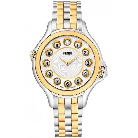 F107134000T06 Fendi Crazy Carats White Dial Two Tone Watch 38mm