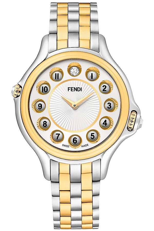 F107134000T06 Fendi Crazy Carats White Dial Two Tone Watch 38mm