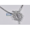 Womens Diamond Pendant Necklace 18K White Gold 24.00ct 17"
