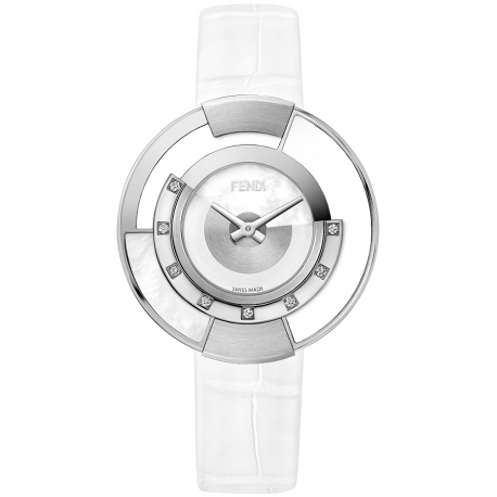 F500034541G0 Fendi Policromia Watch Pearl White Ceramic 38 mm