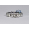 18K White Gold 4.23 ct Iced Out Diamond Womens Eternity Ring