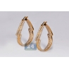 Womens Diamond Round Hoop Earrings 18K Yellow Gold 3.90 ct