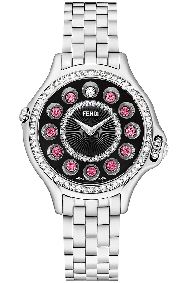 F107031000B2T05 Fendi Crazy Carats Diamond Watch Black Dial 38mm