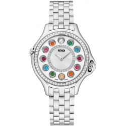 Fendi Crazy Carats Diamond Silver Dial 38 mm Watch F107034000B2T05