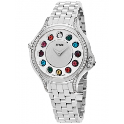 Fendi Crazy Carats Diamond Silver Dial 33 mm Watch F107024000C0T05