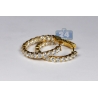 Womens Inside Out Diamond Hoop Earrings 18K Yellow Gold 5.22 ct