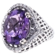 18K White Gold 9.75 ct Amethyst Diamond Womens Ring