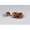 Womens Diamond Pave Flower Pendant 18K Rose Gold 3.72 ct 1.75"