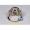 18K Yellow Gold 6.03 ct Blue Sapphire Diamond Womens Ring