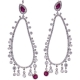 18K White Gold 6.21 ct Diamond Ruby Womens Dangle Earrings