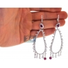 18K White Gold 6.21 ct Diamond Ruby Womens Dangle Earrings