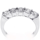 Womens Diamond 5-Stone Ring 18K White Gold 1.10 ct
