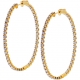14K Yellow Gold 4.04 ct Inside Out Diamond Hoop Earrings