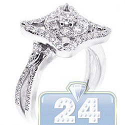 14K White Gold 0.94 ct Diamond Multi Shaped Engagement Ring