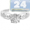 14K White Gold 0.63 ct Diamond Womens Illusion Engagement Ring