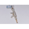 Mens Diamond AK-47 Rifle Gun Pendant 14K Yellow Gold 1.08ct