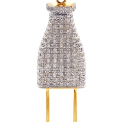 10K Yellow Gold 0.66 ct Diamond Mens 3D Plug Pendant