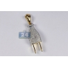Mens Diamond 3D Wall Plug Pendant 10K Yellow Gold 0.66 Carat