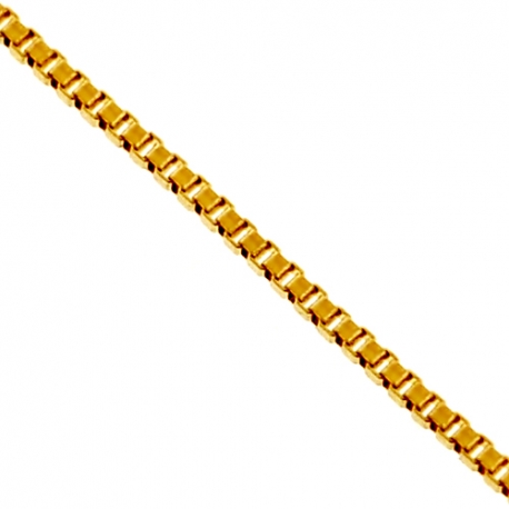 14K Yellow Gold Square Box Link Womens Chain 0.5 mm