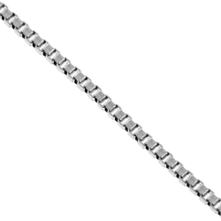 14K White Gold Square Box Link Kids Chain 0.5 mm