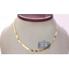 Solid 10K Yellow Gold Herringbone Womens Necklace 3.9 mm