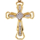 10K Yellow Gold 0.19 ct Diamond Mens Framed Cross Pendant