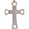 10K Yellow Gold 0.59 ct Diamond Frame Mens Cross Pendant