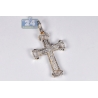 Mens Diamond Halo Frame Cross Pendant 10K Yellow Gold 0.59ct