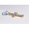 Mens Diamond Halo Frame Cross Pendant 10K Yellow Gold 0.59ct