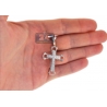 Mens Diamond Halo Frame Cross Pendant 10K Yellow Gold 0.59ct