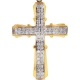 10K Yellow Gold 0.51 ct Diamond Mens Cross Pendant