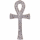 10K Yellow Gold 1.12 ct Diamond Key of Life Ankh Cross Pendant