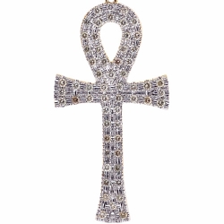 10K Yellow Gold 1.12 ct Diamond Key of Life Ankh Cross Pendant