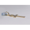 Mens Diamond Key Life Ankh Cross Pendant 10K Yellow Gold 1.12ct