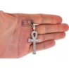 Mens Diamond Key Life Ankh Cross Pendant 10K Yellow Gold 1.12ct
