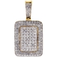 10K Yellow Gold 0.84 ct Diamond Dog Tag Style Pendant