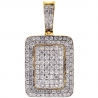 10K Yellow Gold 0.84 ct Diamond Dog Tag Style Pendant