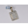 Mens Diamond Dog Tag ID Style Pendant 10K Yellow Gold 0.84ct 