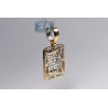 Mens Diamond Dog Tag ID Style Pendant 10K Yellow Gold 0.84ct 