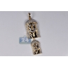 Mens Diamond Jesus Christ Double Pendant 10K Yellow Gold 0.60ct