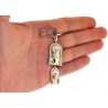 Mens Diamond Jesus Christ Double Pendant 10K Yellow Gold 0.60ct
