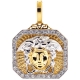 10K Yellow Gold 0.47 ct Diamond Medusa Framed Pendant