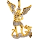 10K Yellow Gold 0.20 ct Diamond Michael Archangel Pendant