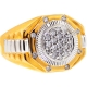 14K Two Tone Gold 0.50 ct Diamond Mens Step Ring