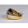 14K Two Tone Gold 0.50 ct Diamond Mens Step Signet Ring