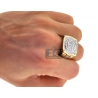 14K Yellow Gold 2.08 ct Diamond Cluster Mens Step Ring