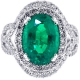 18K White Gold 6.98 ct Oval Emerald Diamond Womens Ring