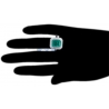 18K White Gold 7.14 ct Octagon Emerald Diamond Womens Ring