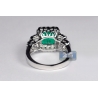 18K White Gold 4.44 ct Octagon Emerald Diamond Womens Ring